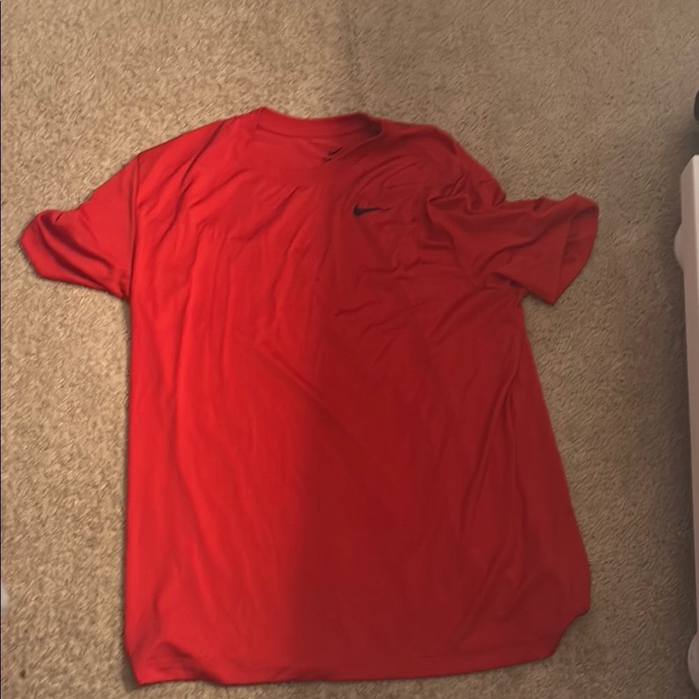 Nike Red Short Sleeve Tee Casual Comfort